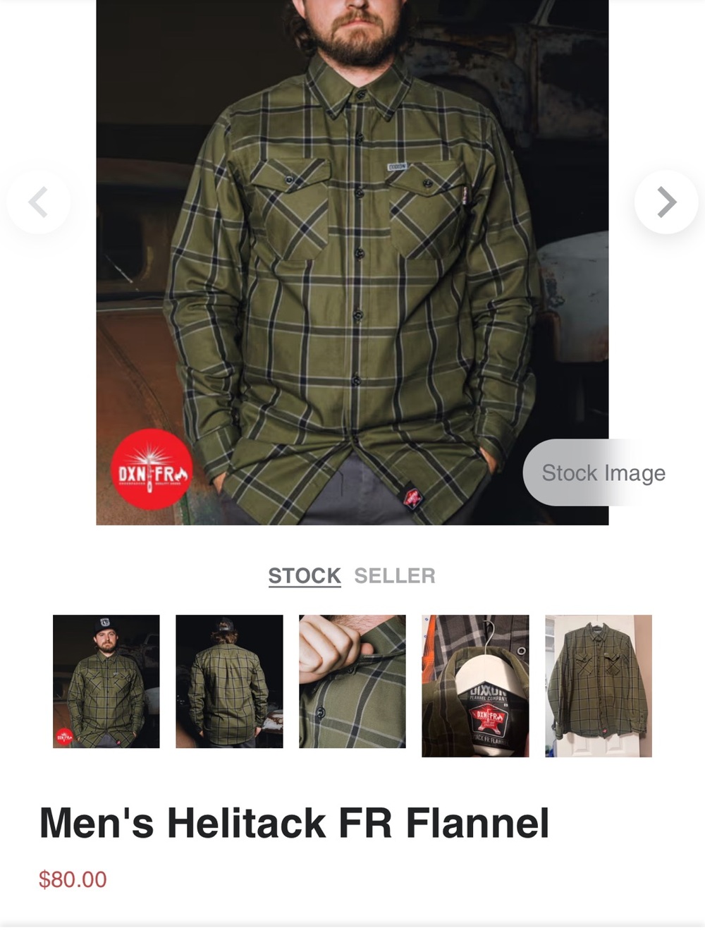 DIXXON Olive Plaid Button-Down Shirt Helitack FR Flannel